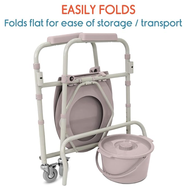 AccuSure Commode Chair With Castor Wheel