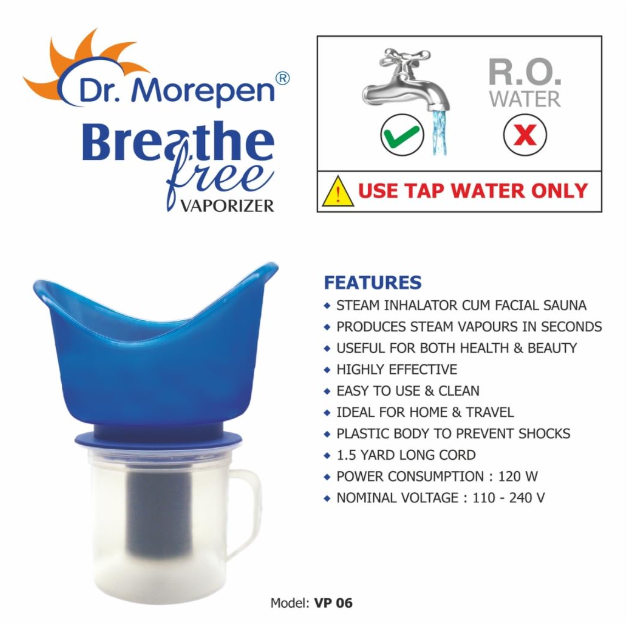 Dr. Morepen Breathe Free Vaporizer - 600 Ml, Blue