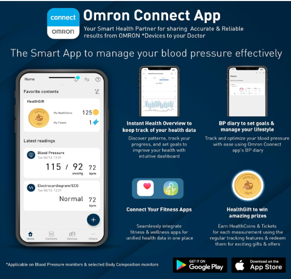 Omron HEM 7140T1 Bluetooth Blood Pressure Monitor