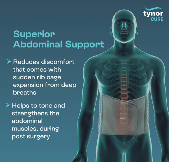 TYNOR Abdominal Support 9"/23cm, Grey