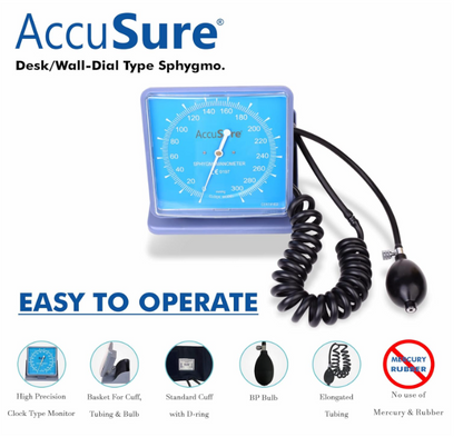AccuSure Aneroid Sphygnomanometer Wall Type BP Monitor