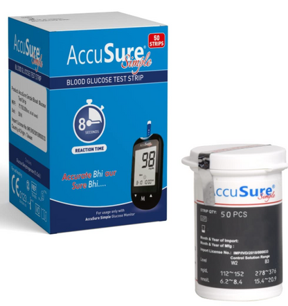 AccuSure Simple 50 Strips with AccuSure Simple Glucometer