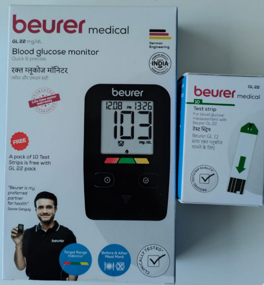Beurer GL 22 Glucometer with 10 Strips (Kit)