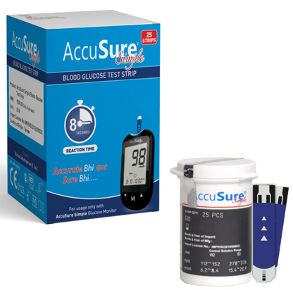 AccuSure Simple 25 Strips with AccuSure Simple Glucometer
