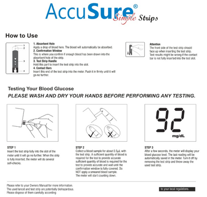 AccuSure Simple 25 Strips with AccuSure Simple Glucometer