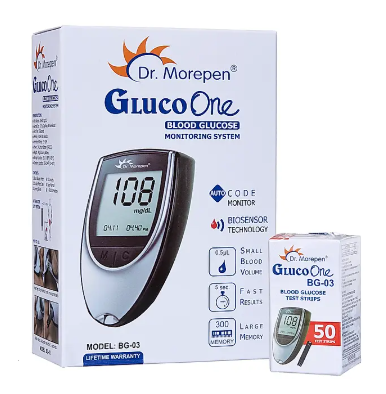 Dr. Morepen GlucoOne Blood Glucose Monitor Model BG-03 with 50 Strips