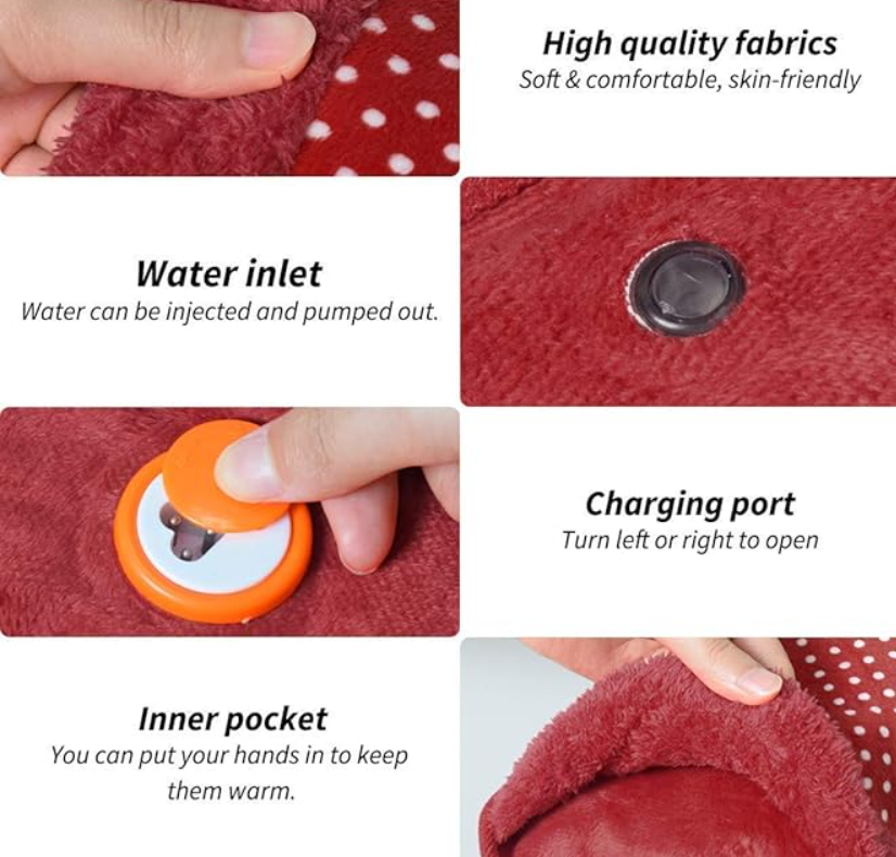 Electric Heating Pad with pocket, Rechargeable, 120 Minutes Heat