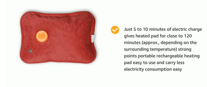 Electric Heating Pad with pocket, Rechargeable, 120 Minutes Heat