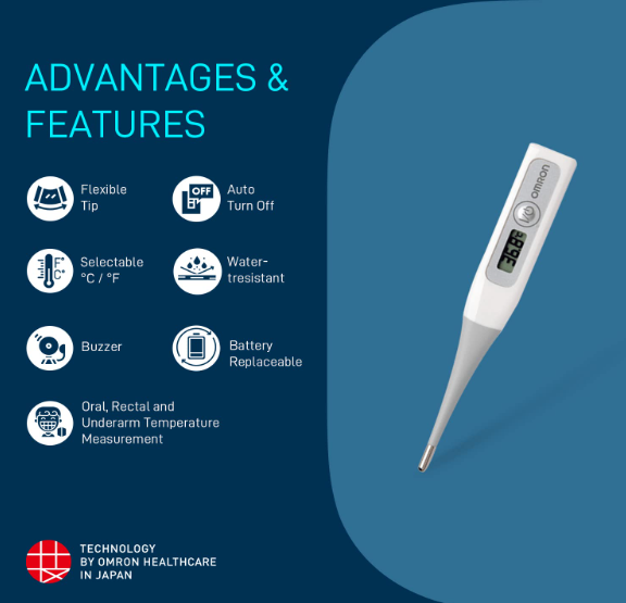 Omron MC 343 Flexible Tip Digital Thermometer